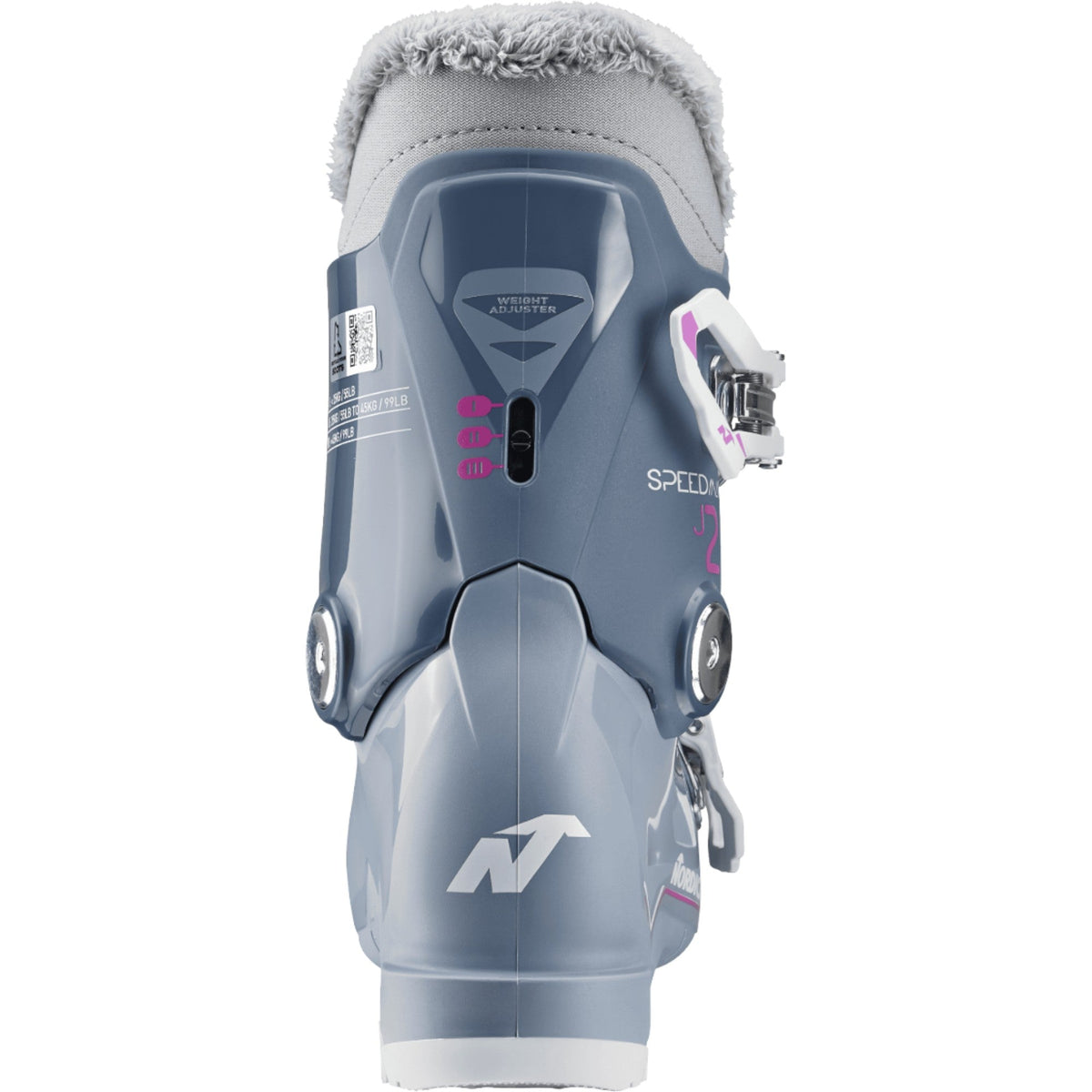 Nordica Junior Speedmachine J 2 Ski Boots - Blue/Light Blue/Fucsia, detail view