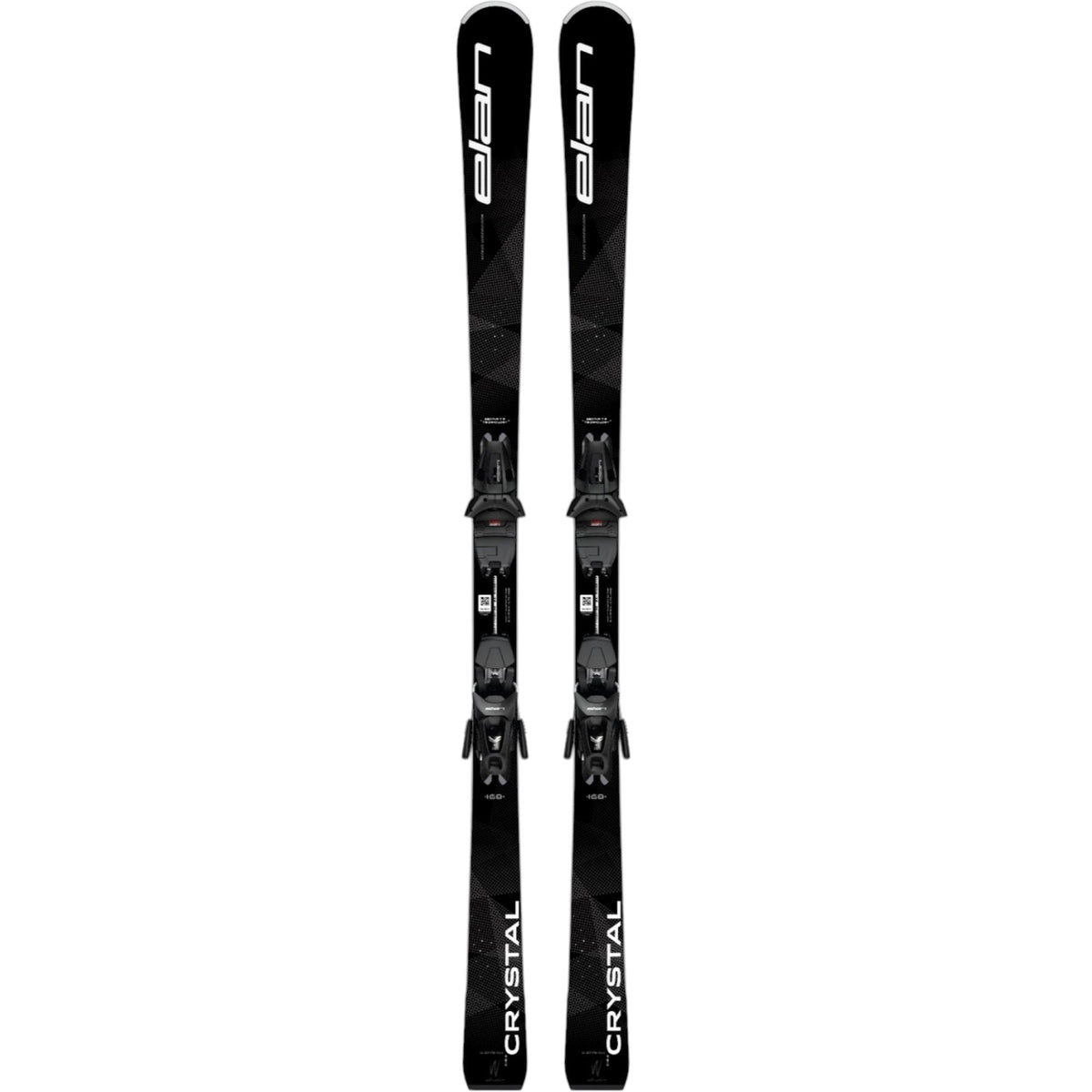 Elan Women's Crystal Black SX + EL 9.0 GW Alpine Skis - Black, front view