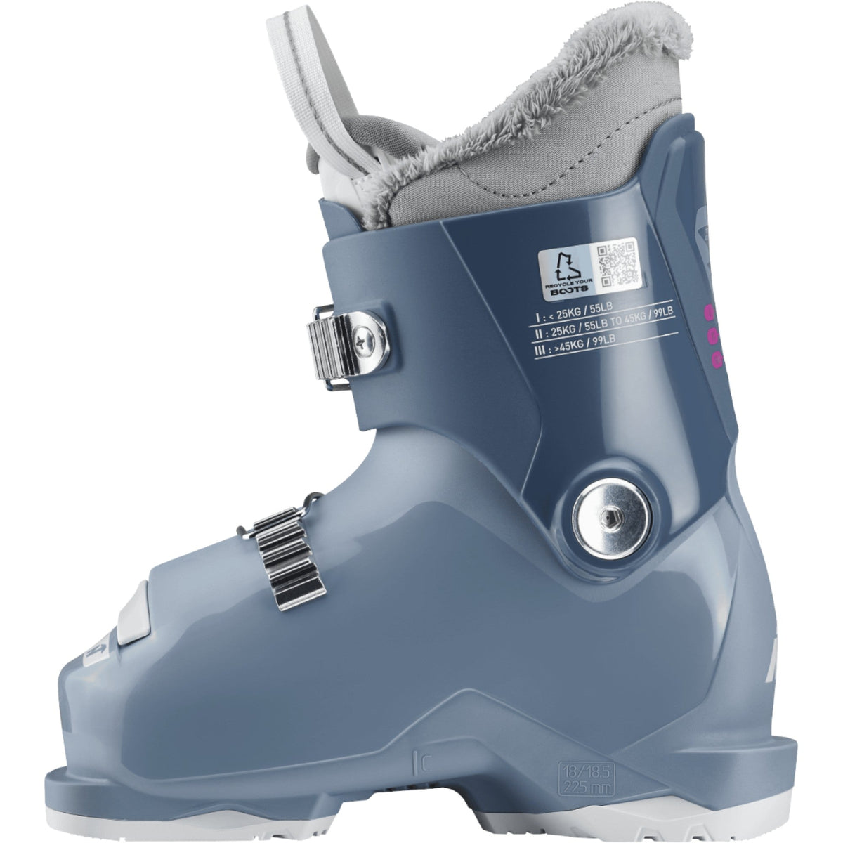 Nordica Junior Speedmachine J 2 Ski Boots - Blue/Light Blue/Fucsia, side view