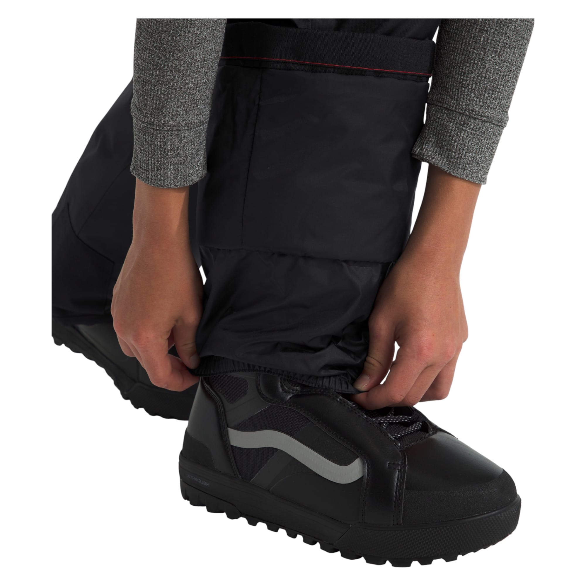 The North Face Boys' Freedom Insulated Pant, black, gaiter and cuff detail
