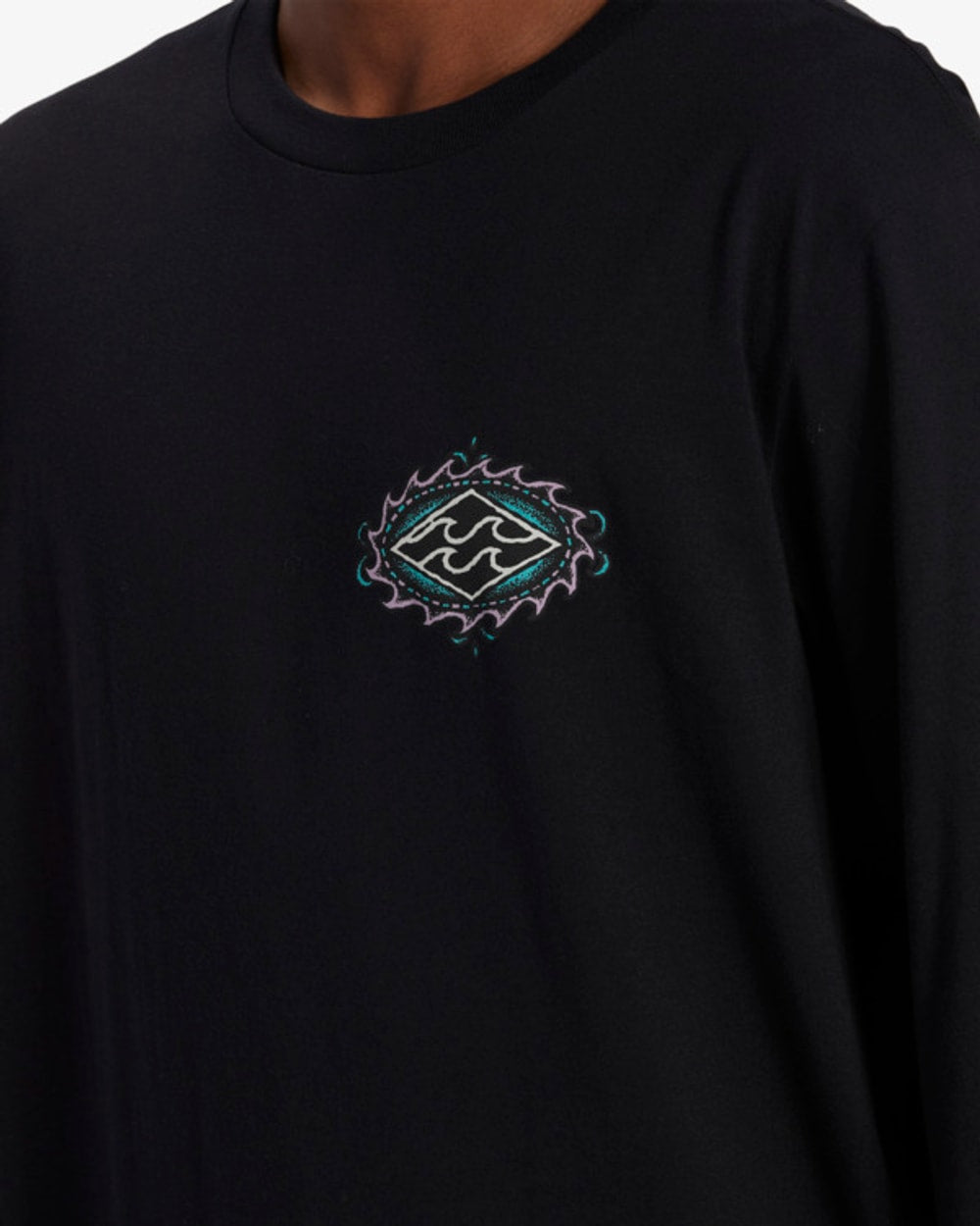 Men's Crayon Wave Long Sleeve T-Shirt