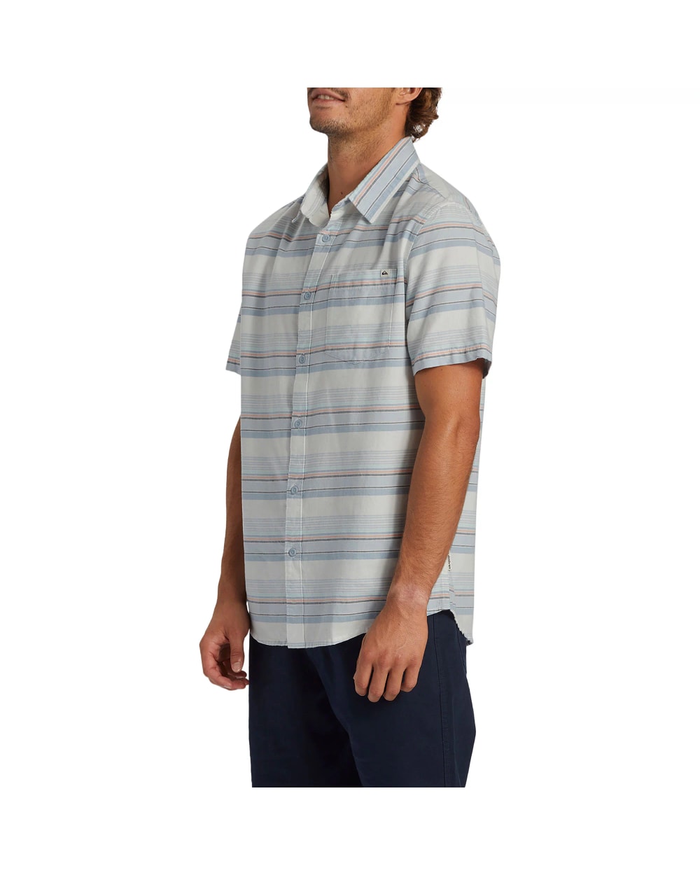 Men's Oxford Stripe Classic Short Sleeve Woven Shirt