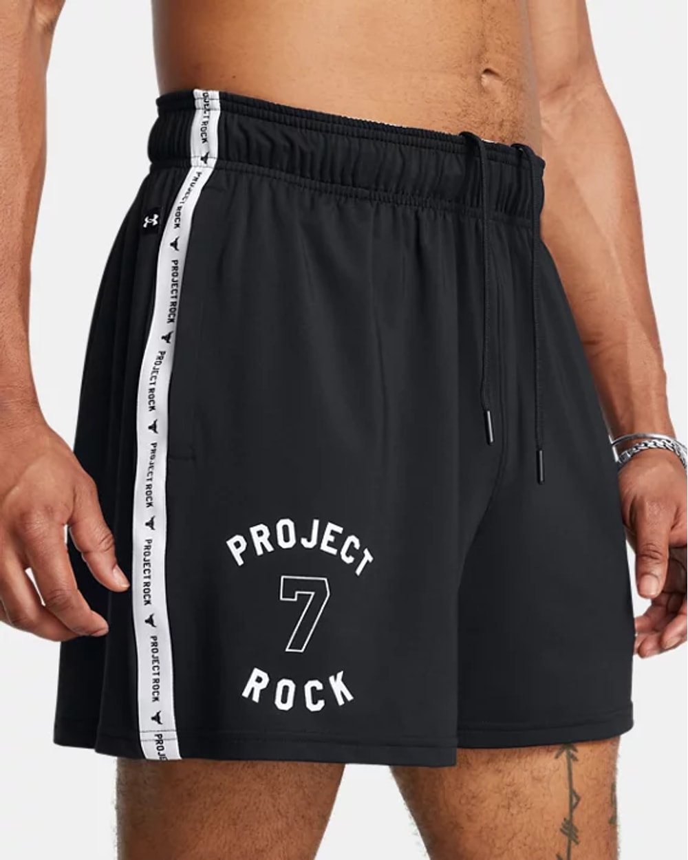 Under Armour Men's Project Rock Mesh Badge Of Honor Shorts