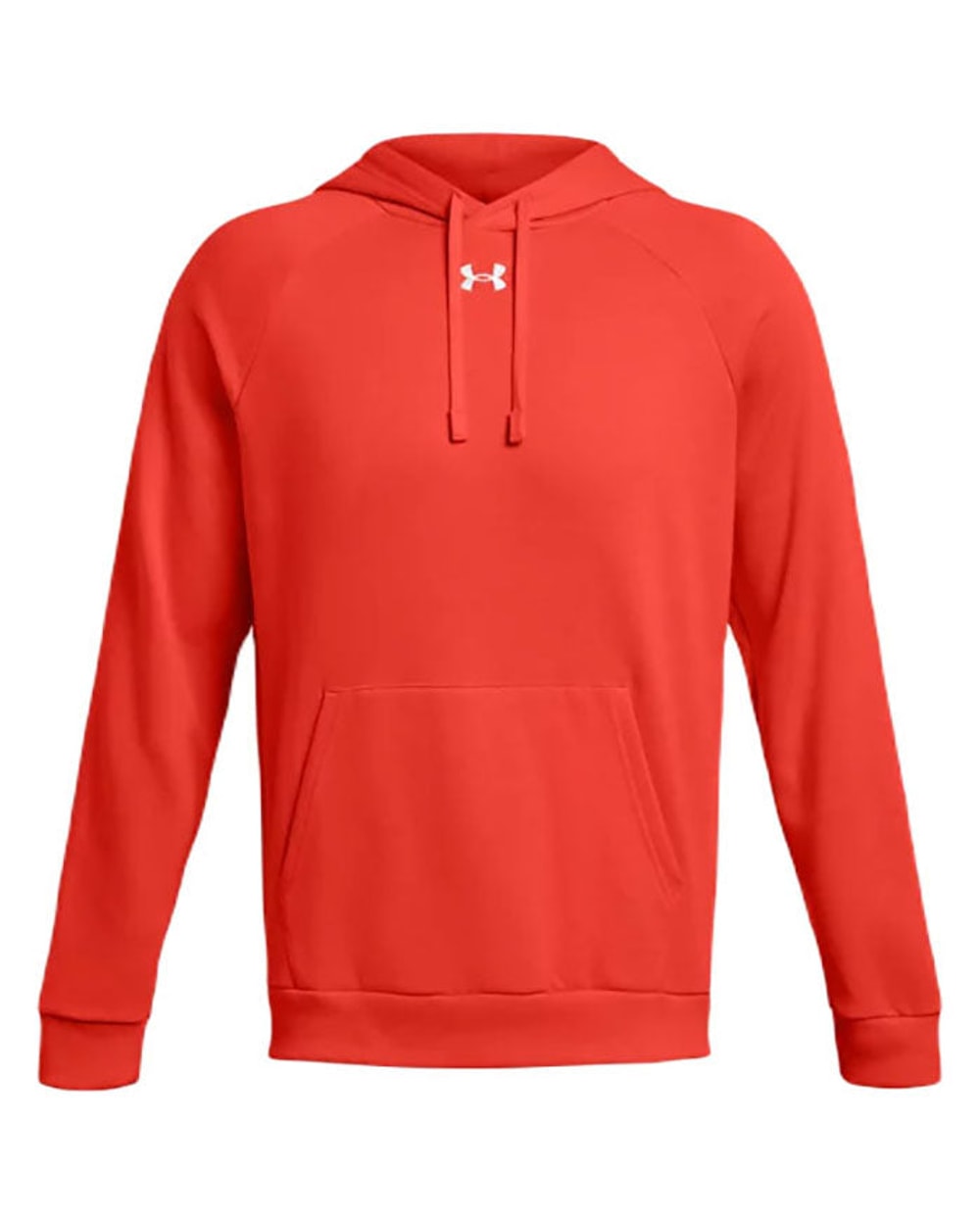 UA Rival Fleece Hoodie Dark Orange/White front