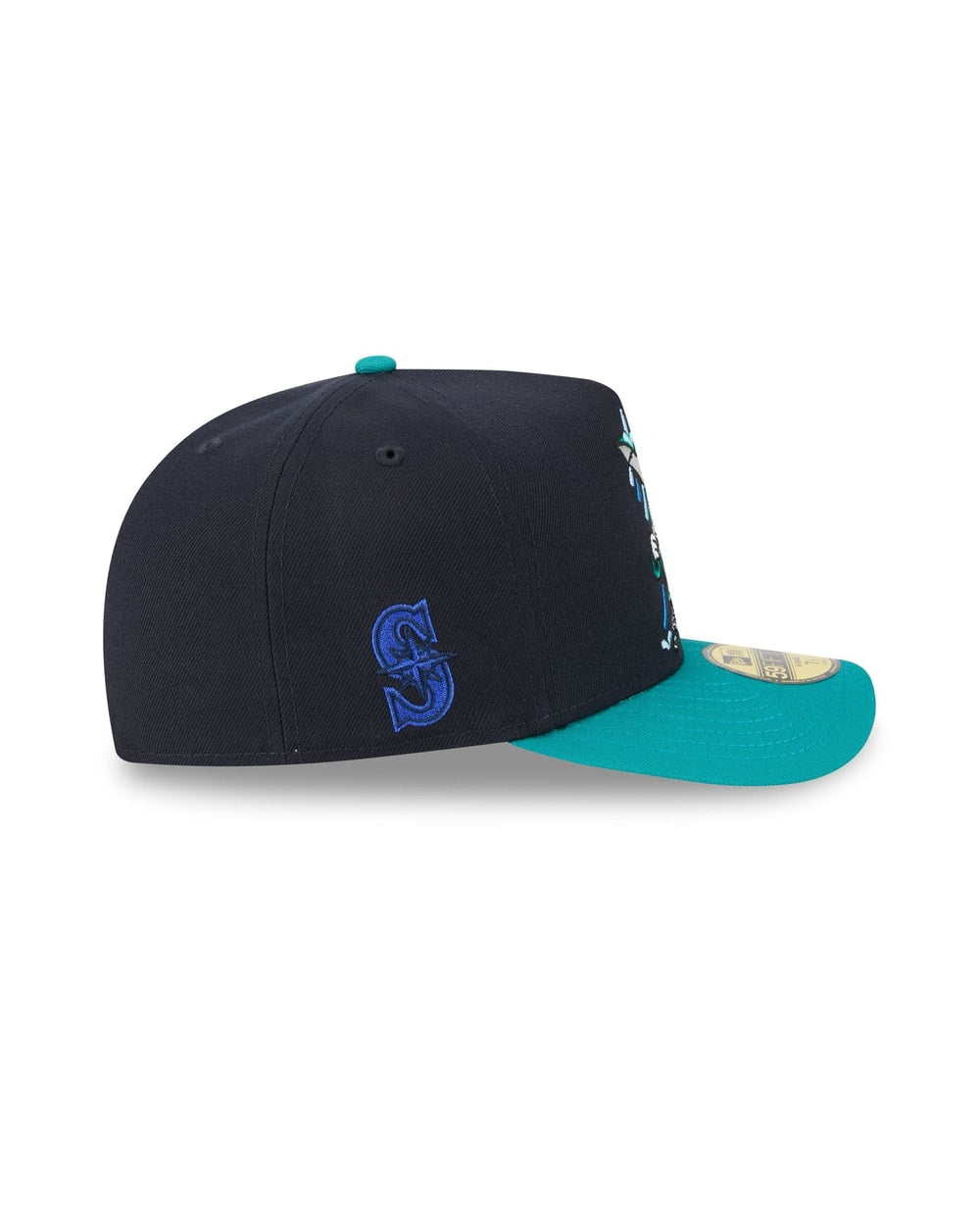 New Era Seattle Mariners MLB 2026 Cartoon A-Frame 59FIFTY junior fitted hat, right side view