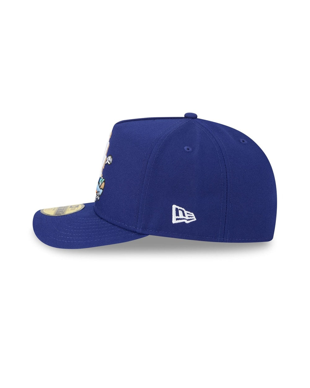 New Era Los Angeles Dodgers MLB 2026 Cartoon A-Frame 59FIFTY junior fitted hat, left side view
