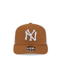 New Era New York Yankees Cooperstown Evergreen Trucker 9SEVENTY stretch-snap hat in bronze, front view