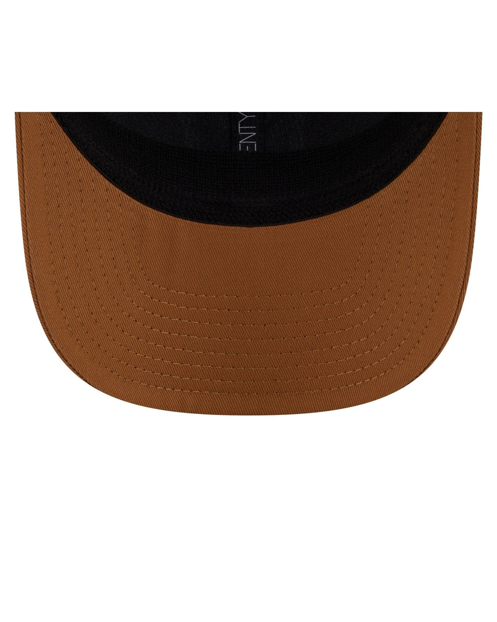New Era New York Yankees Cooperstown Evergreen Trucker 9SEVENTY stretch-snap hat in bronze, under-visor view
