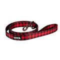 Kuma Lazy Bear Dog Leash - RED PLAID/BLACK