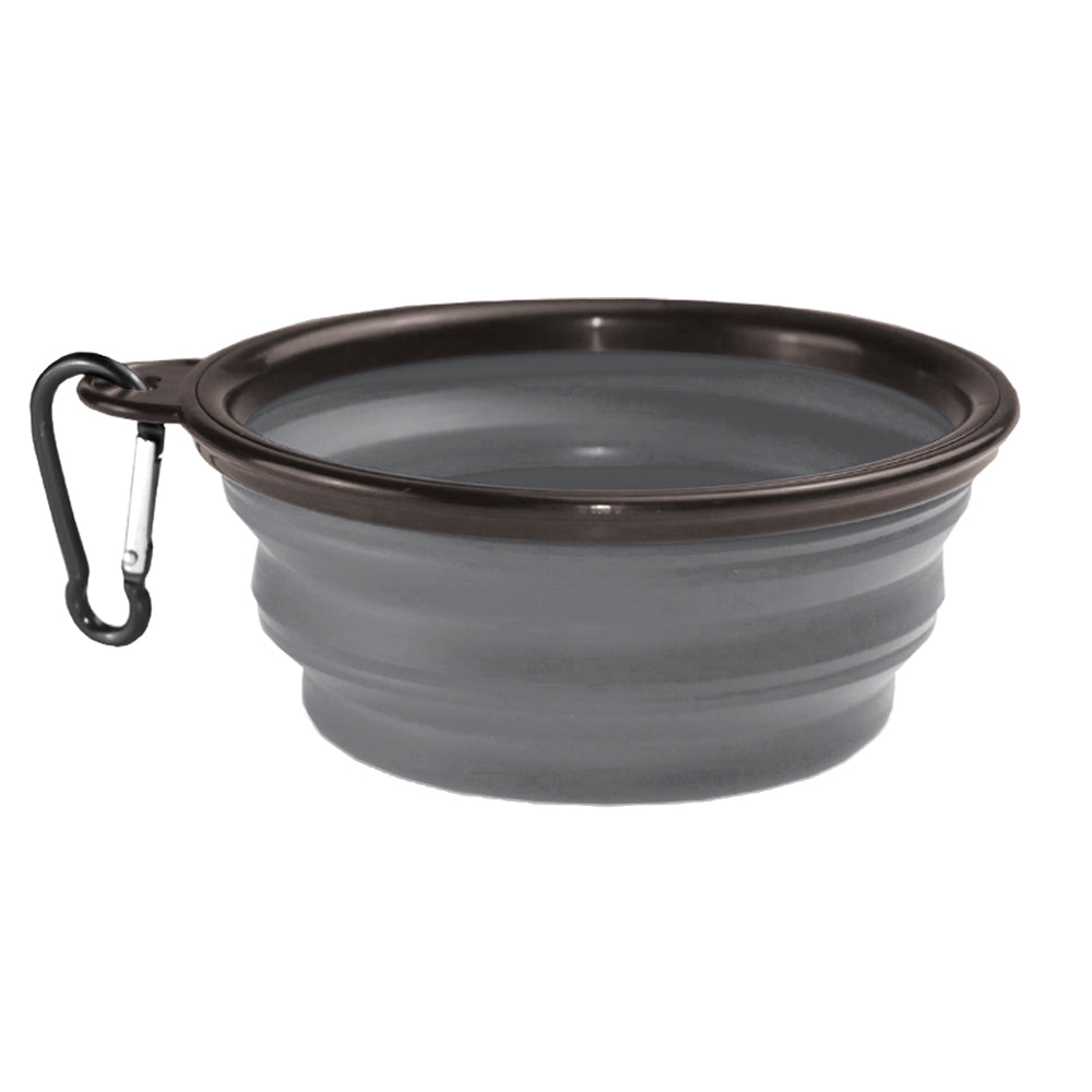 Kuma Collapsible Silicone Bowl - GREY/BLACK
