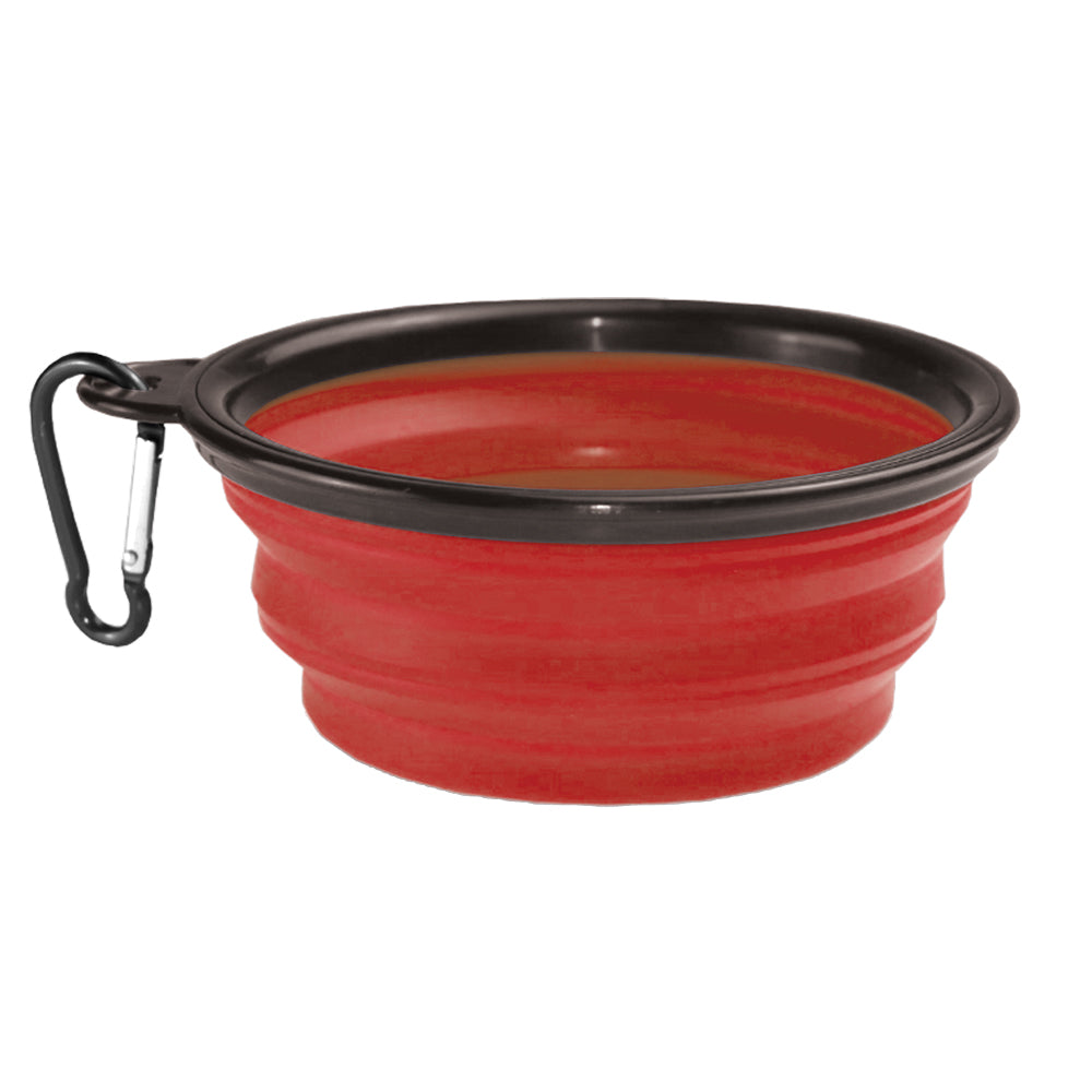 Kuma Collapsible Silicone Bowl - RED/BLACK