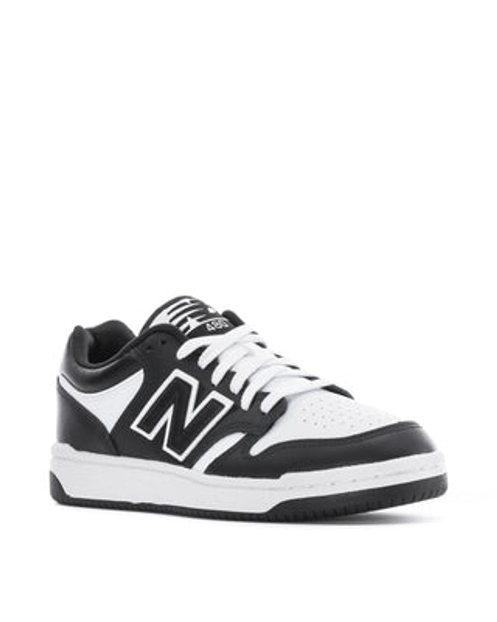 New Balance Kid's 480 Sneakers - Black/White/Black side view