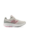New Balance Kids' 520 Hook & Loop Grey/Pink lateral