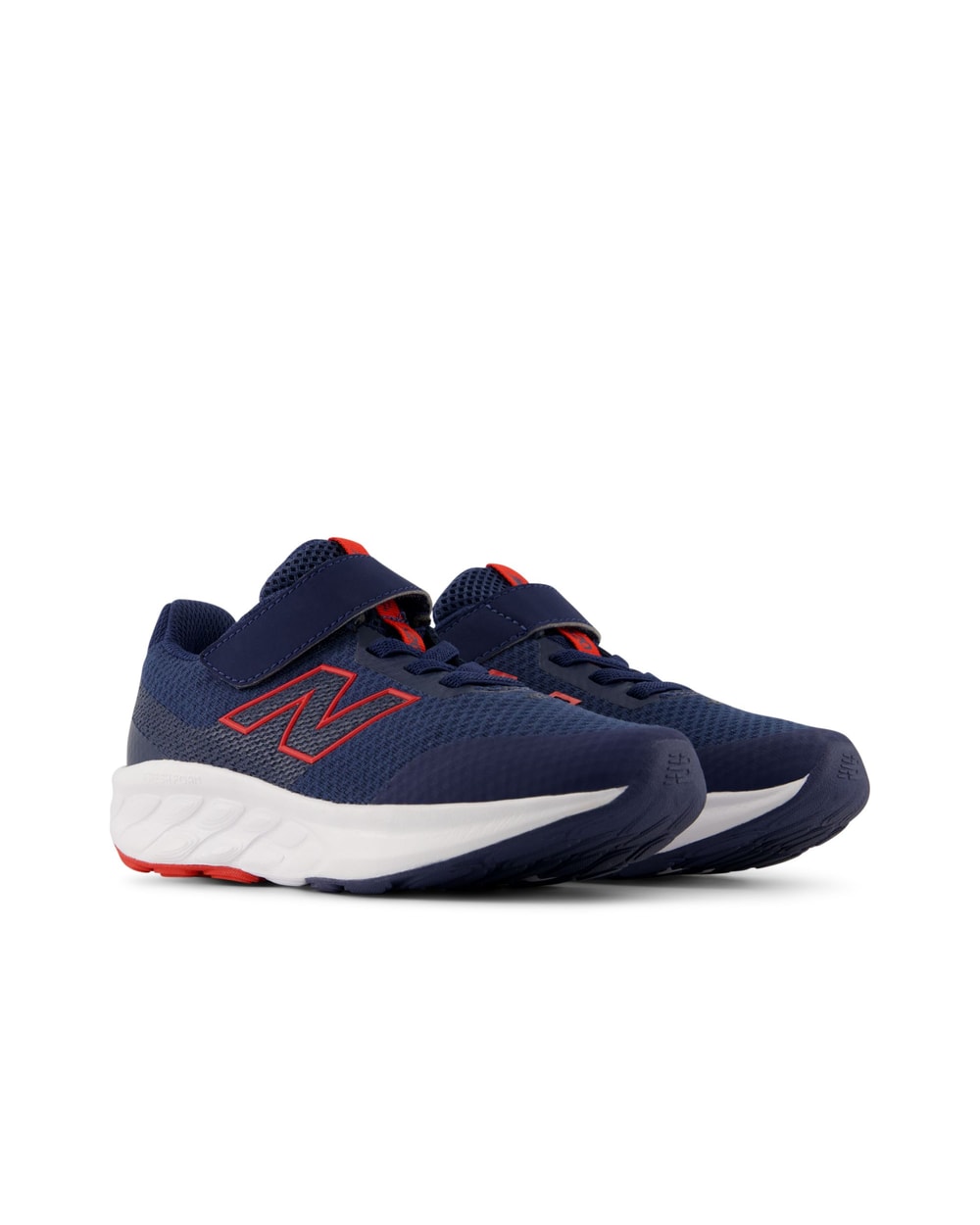 New Balance Kids' 520 Hook & Loop Navy/Red heel