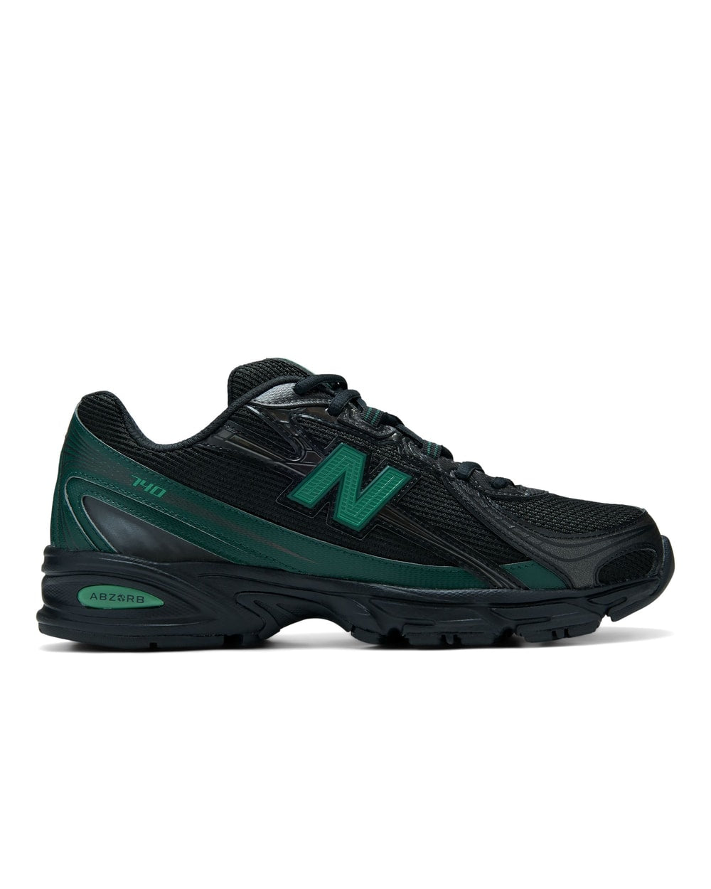 New Balance Men's 740 Running Shoes - Black/Nordic Green, lateral view