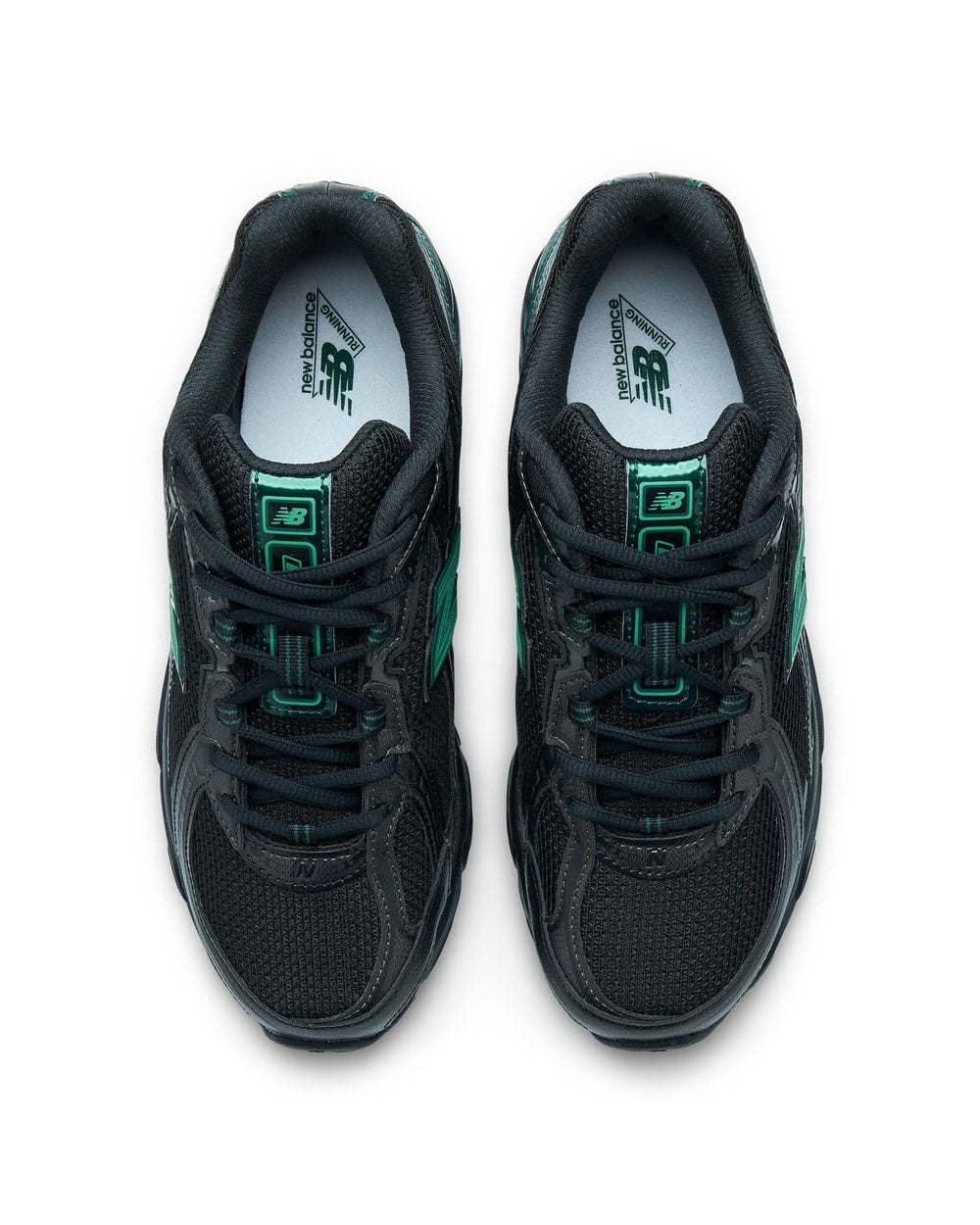 New Balance Men's 740 Running Shoes - Black/Nordic Green, top view