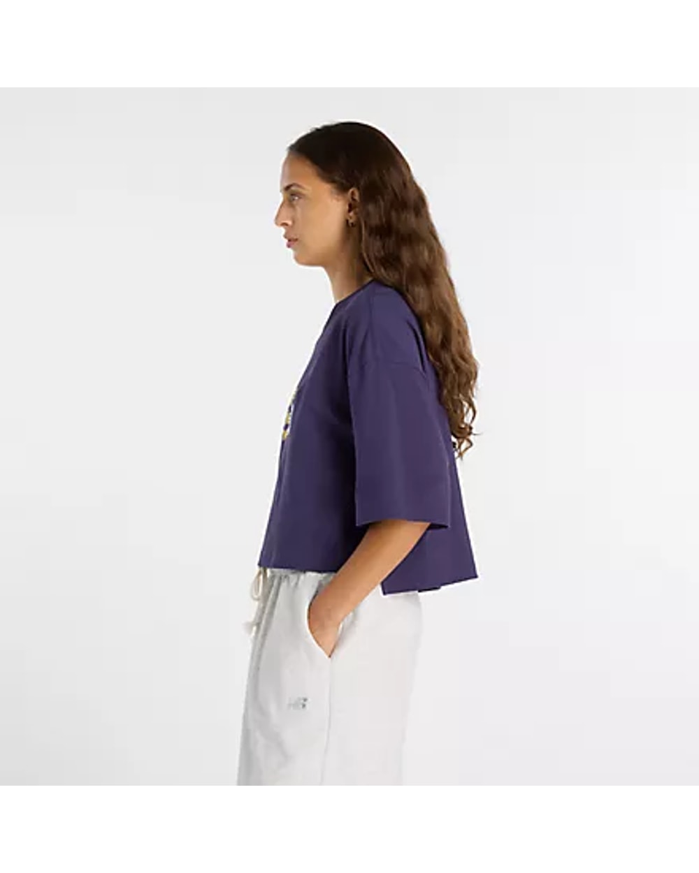 New Balance Women's Athletics Premium Chest Logo Cropped T-Shirt