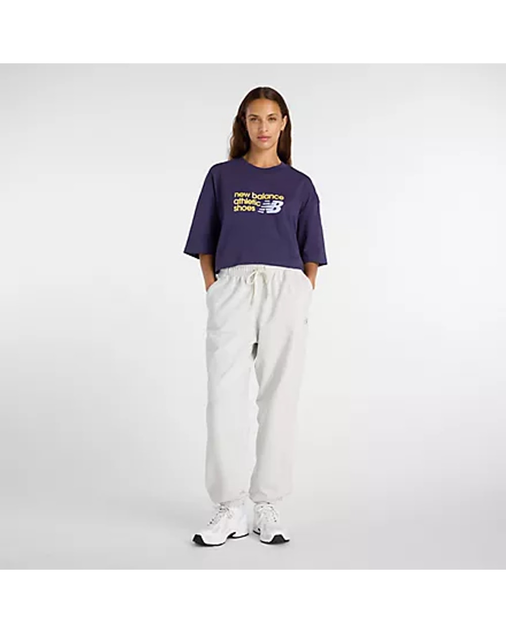New Balance Women's Athletics Premium Chest Logo Cropped T-Shirt