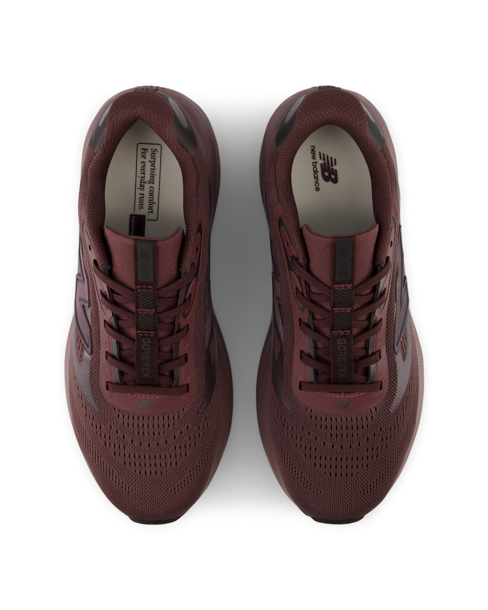 New Balance Women's Fresh Foam 680 V9 GORE-TEX Running Shoes - Fast Track/Cherry, top view