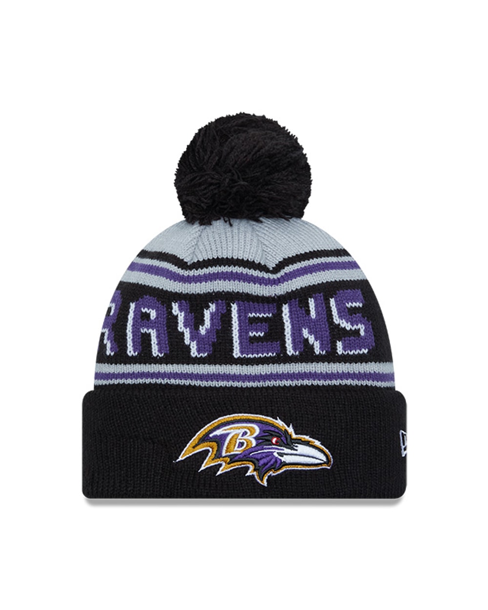 New Era Baltimore Ravens Cuffed Knit Hat with Pom