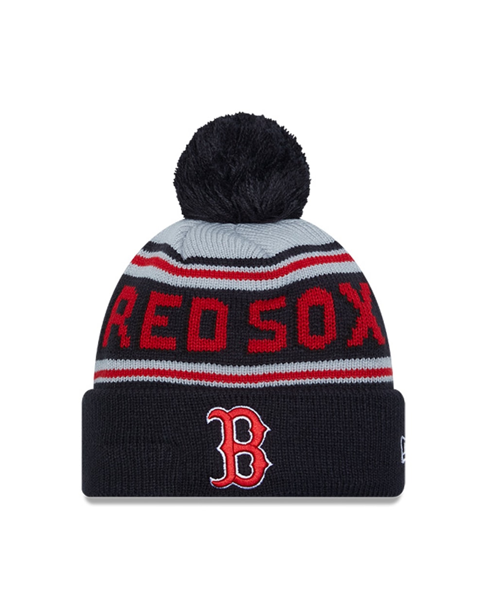 New Era Boston Red Sox Cuffed Knit Hat with Pom