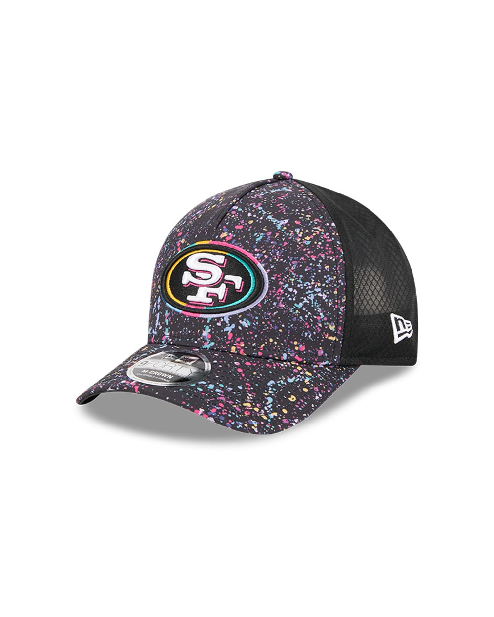 New Era San Francisco 49ers 2025 Crucial Catch 9FORTY M-Crown A-Frame Trucker Hat