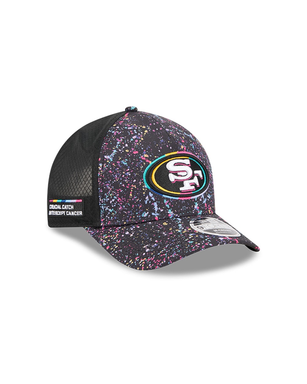 New Era San Francisco 49ers 2025 Crucial Catch 9FORTY M-Crown A-Frame Trucker Hat
