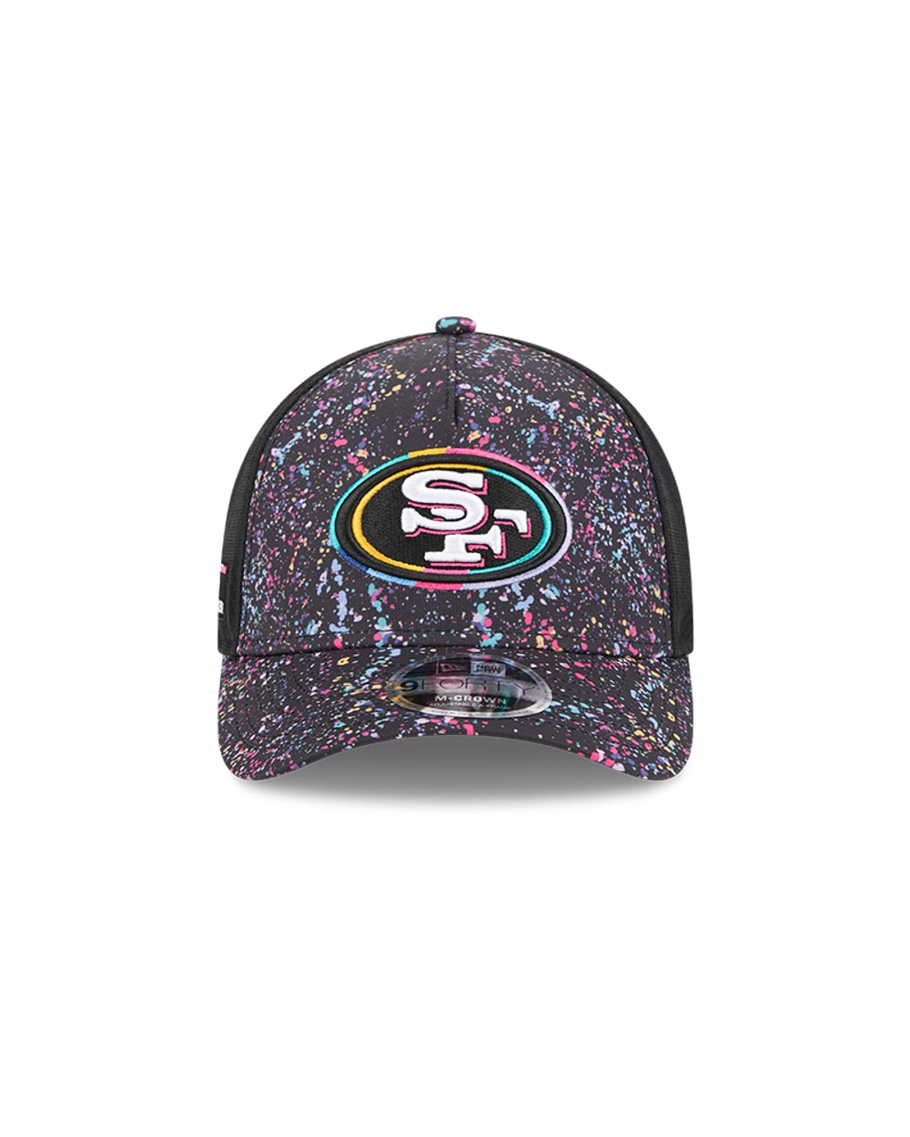 New Era San Francisco 49ers 2025 Crucial Catch 9FORTY M-Crown A-Frame Trucker Hat