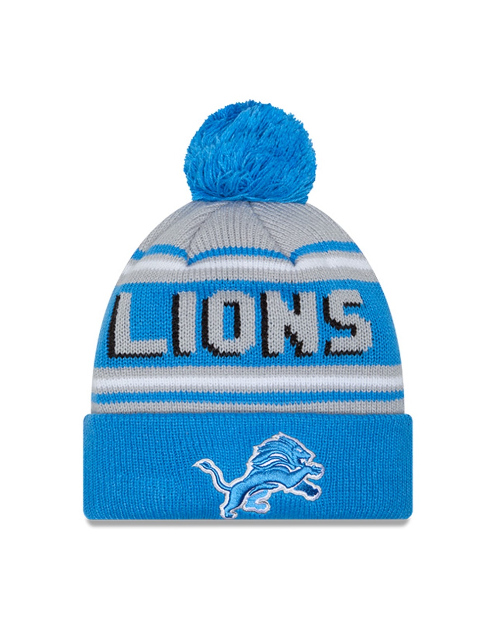 New Era Detroit Lions Cuffed Knit Hat with Pom