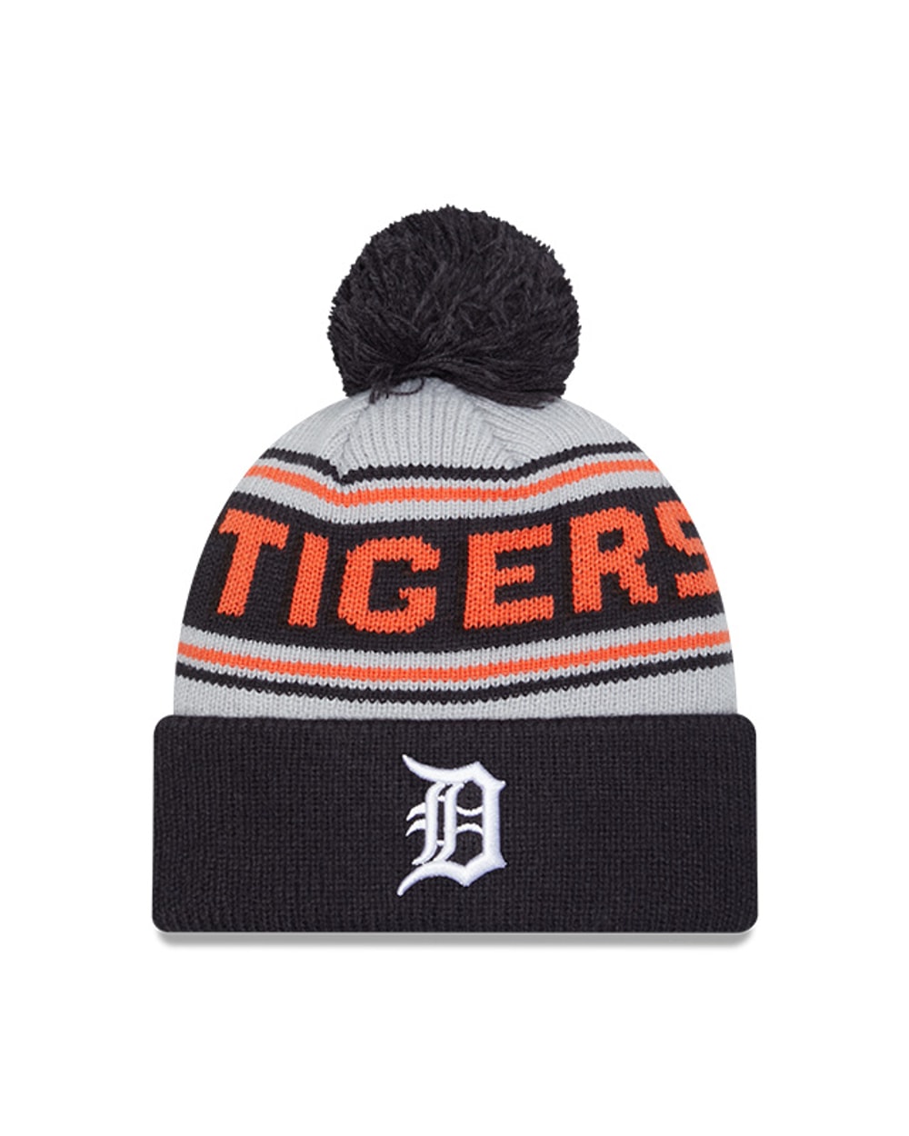 New Era Detroit Tigers Cuffed Knit Hat with Pom