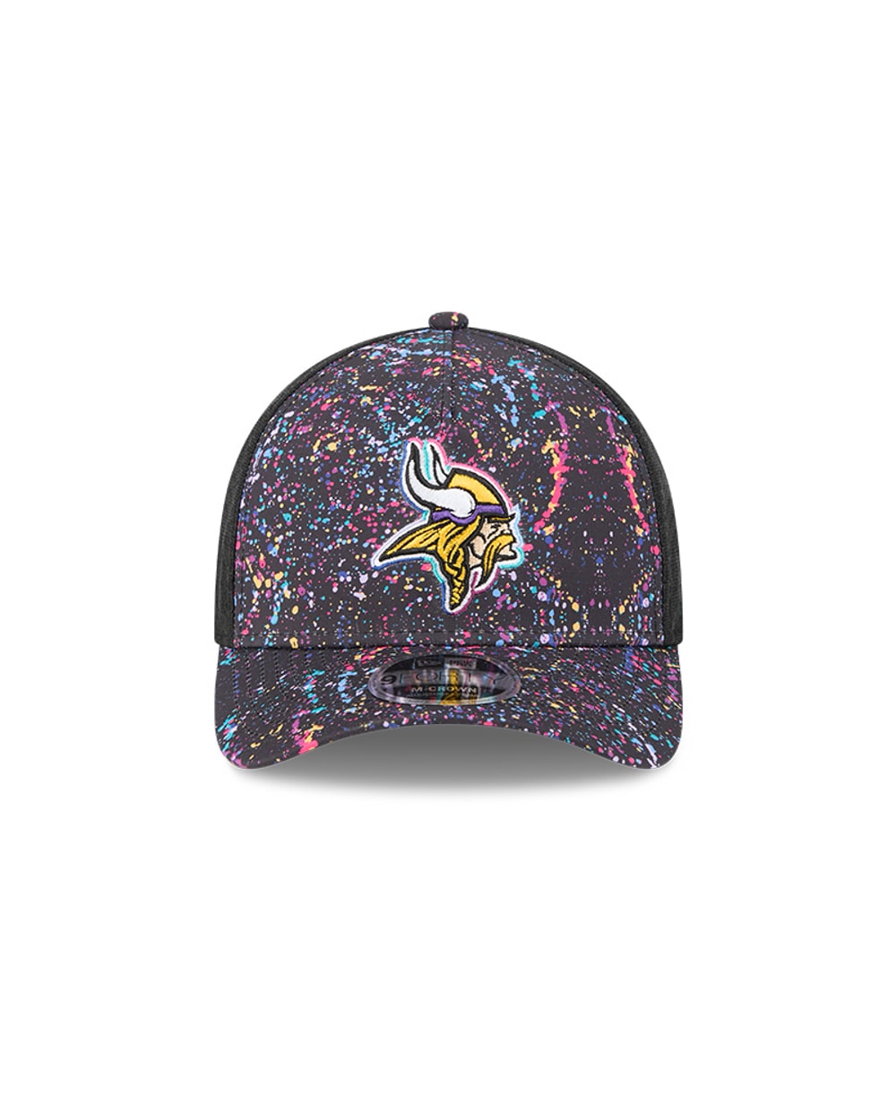 New Era Minnesota Vikings 2025 Crucial Catch 9FORTY M-Crown A-Frame Trucker Hat