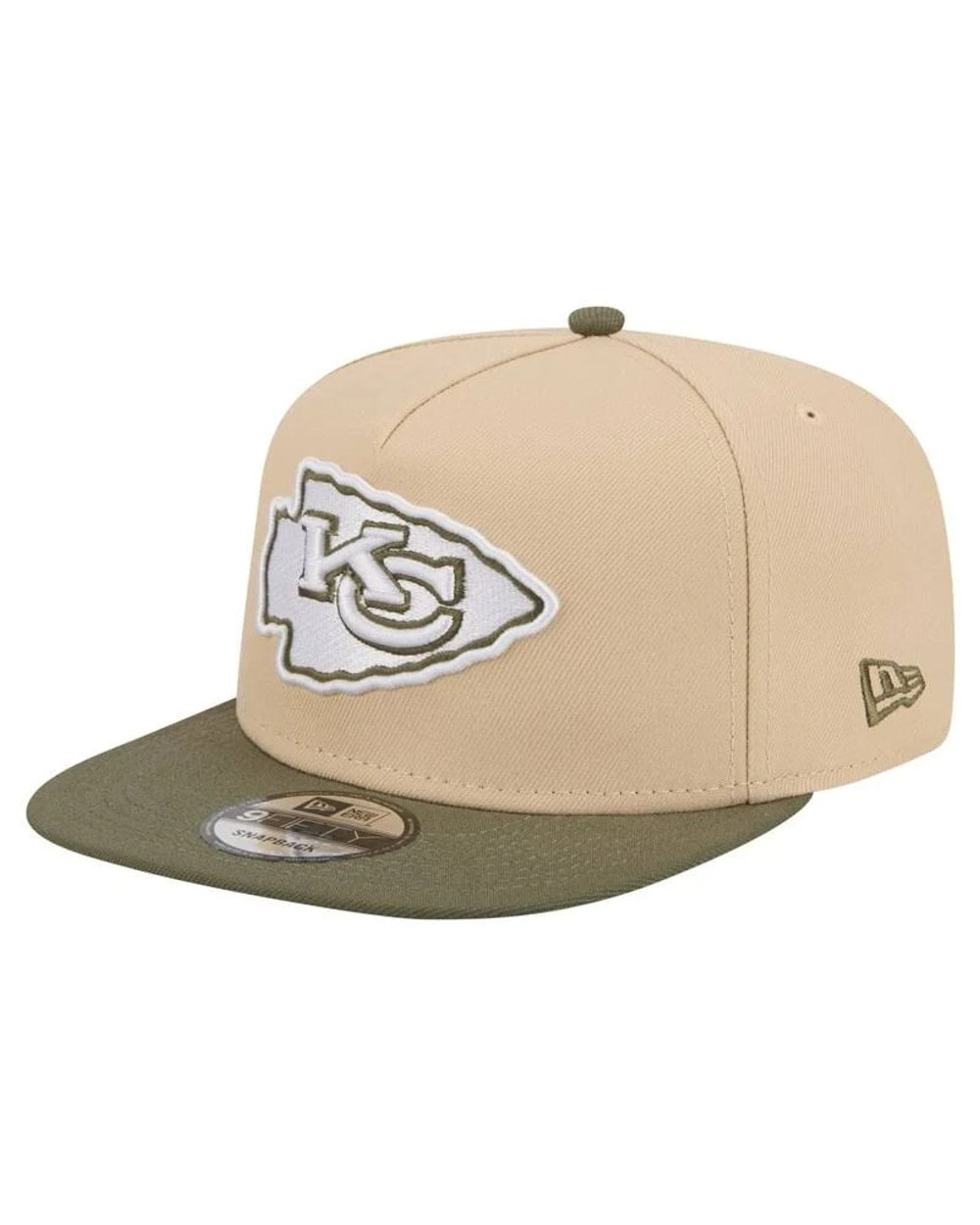 New Era Kansas City Chiefs Khaki/Olive Color Pack A-Frame 9FIFTY Snapback Hat