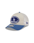 New Era Los Angeles Dodgers Frayed M-Crown A-Frame 9FORTY Trucker Adjustable Hat