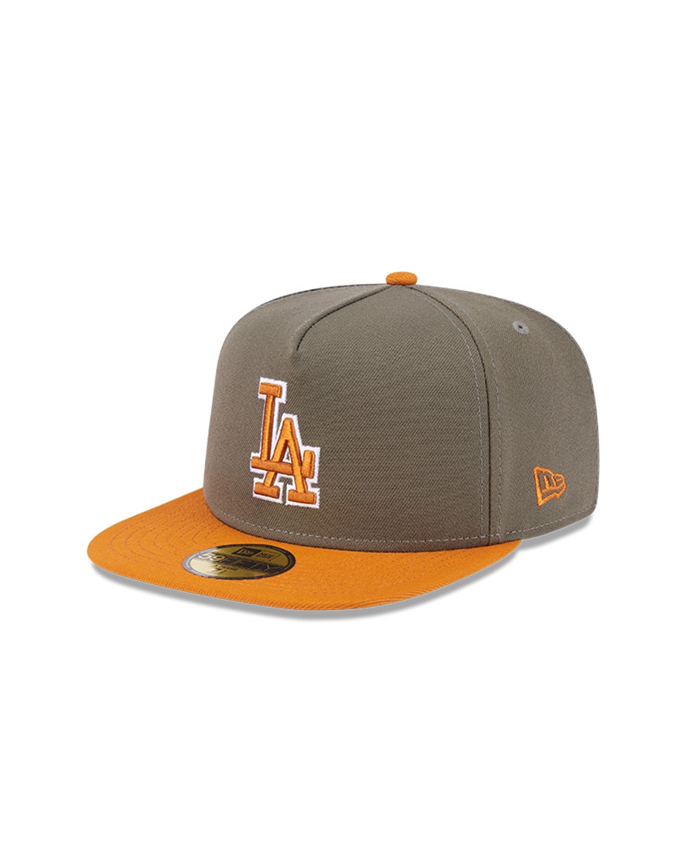New Era Los Angeles Dodgers Olive/Burnt Orange Two-Tone Color Pack A-Frame 59FIFTY Fitted Hat