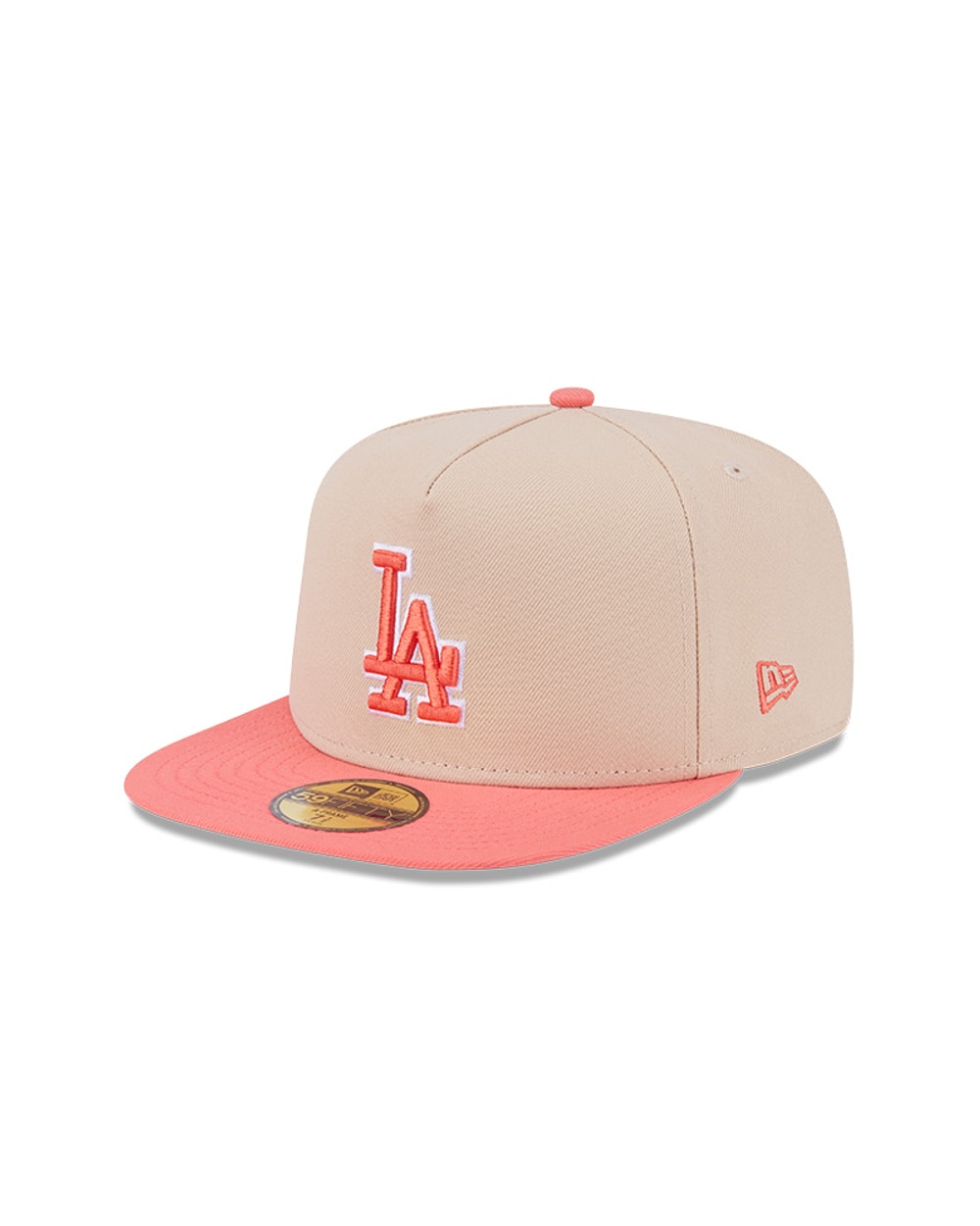New Era Los Angeles Dodgers Salmon/Pink Two-Tone Color Pack A-Frame 59FIFTY Fitted Hat