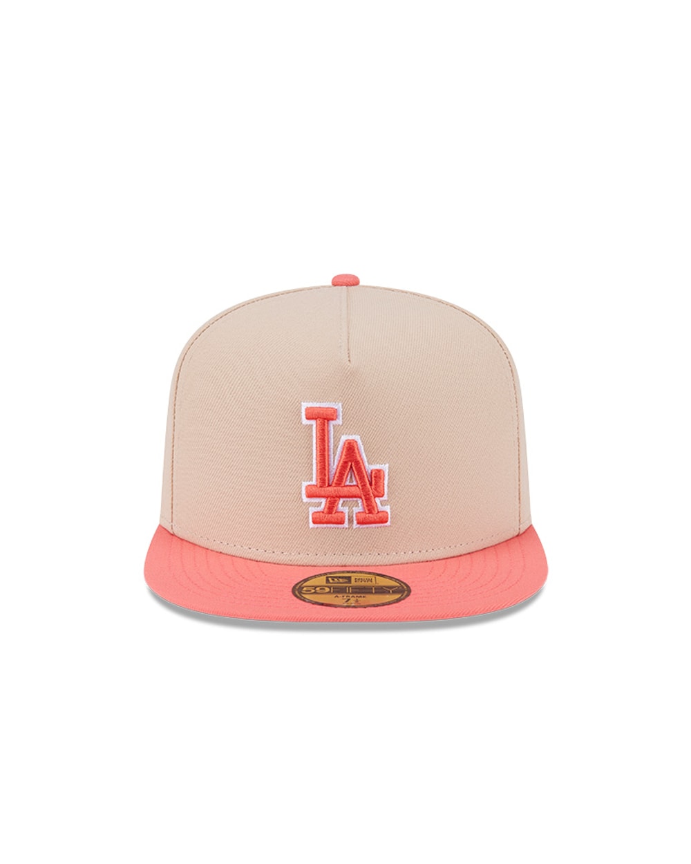 New Era Los Angeles Dodgers Salmon/Pink Two-Tone Color Pack A-Frame 59FIFTY Fitted Hat