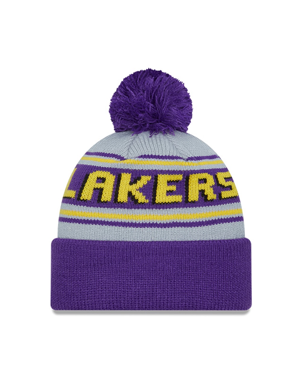 New Era Los Angeles Lakers Cuffed Knit Hat with Pom