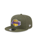 New Era Los Angeles Lakers Olive 9FIFTY Snapback Hat