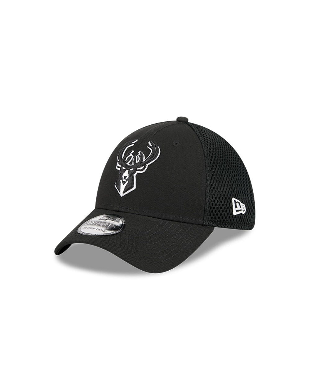New Era Milwaukee Bucks Black Main Neo 39THIRTY Flex Hat