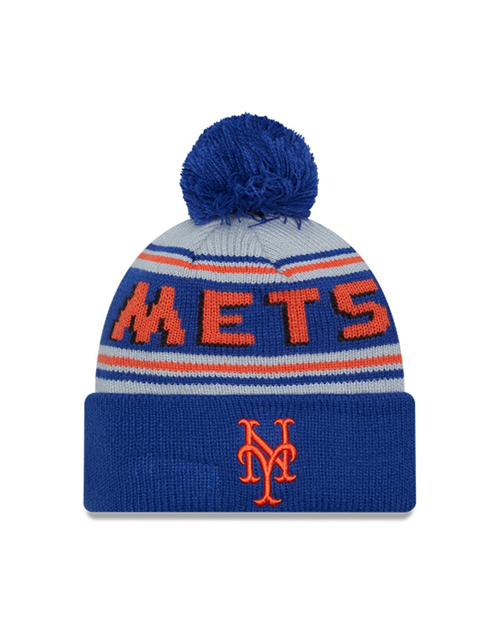 New Era New York Mets Cuffed Knit Hat with Pom
