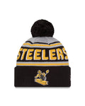New Era Pittsburgh Steelers Cuffed Knit Hat with Pom