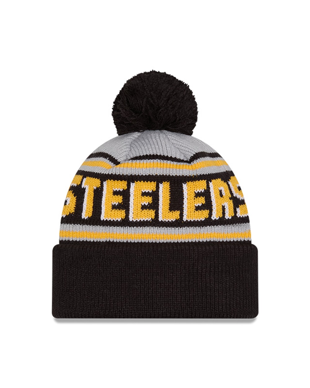 New Era Pittsburgh Steelers Cuffed Knit Hat with Pom