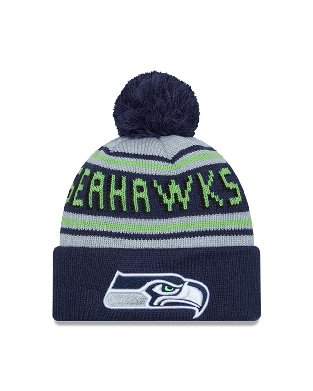 New Era Seattle Seahawks Cuffed Knit Hat with Pom