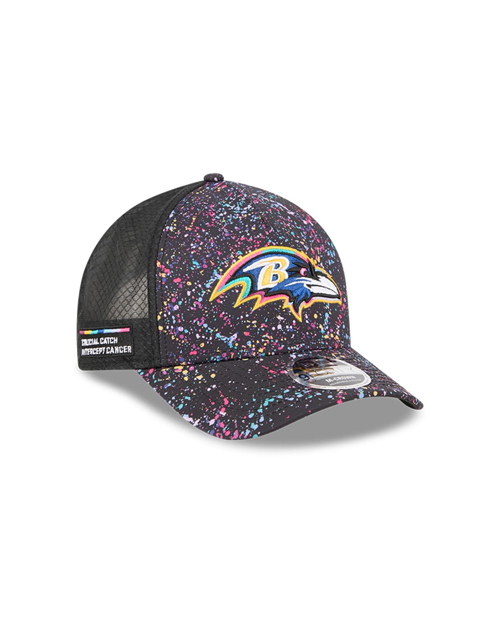 New Era Baltimore Ravens 2025 Crucial Catch 9FORTY M-Crown A-Frame Trucker Hat