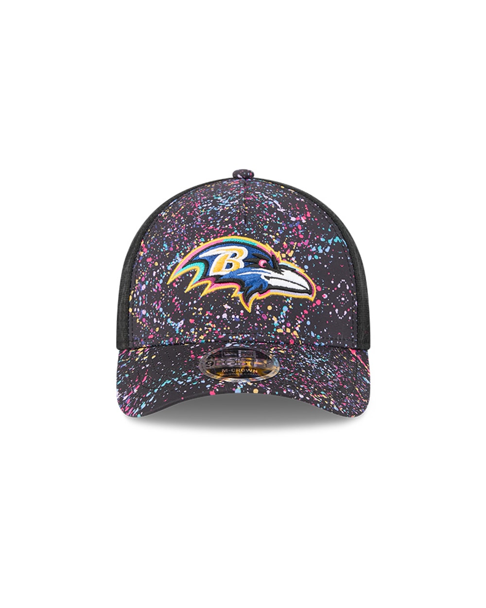 New Era Baltimore Ravens 2025 Crucial Catch 9FORTY M-Crown A-Frame Trucker Hat