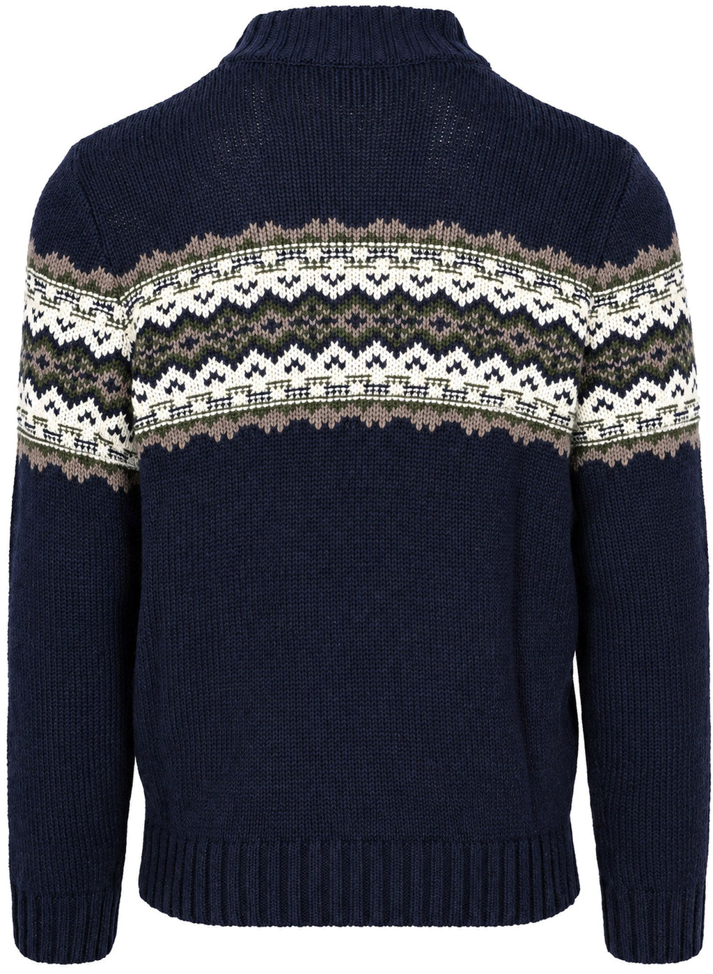New Zealand Auckland Men's Button Collar Pullover - Steel Navy, back view