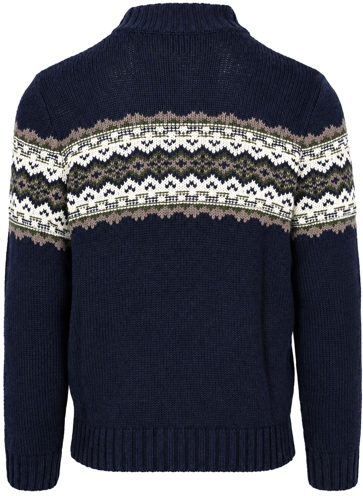 New Zealand Auckland Men's Button Collar Pullover - Steel Navy, back view
