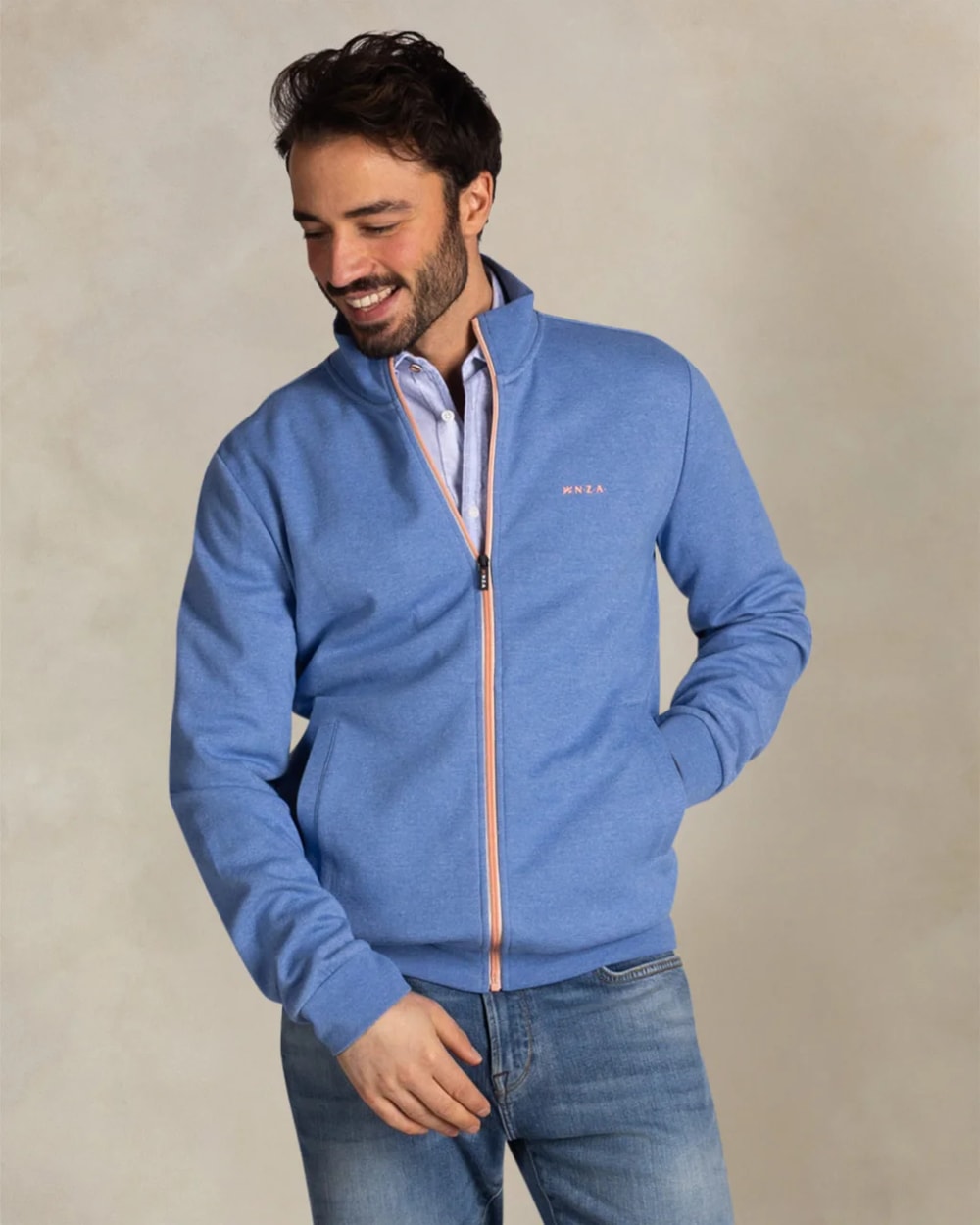 New Zealand Auckland Men's Cotton Zip-up Sweatshirt