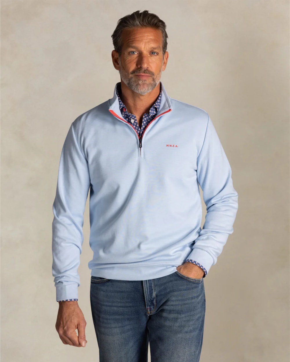 New Zealand Auckland Men's Cotton Quarter Zip Sweatshirt