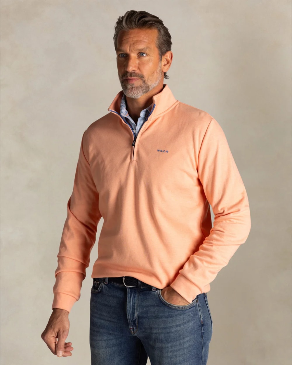 New Zealand Auckland Men's Cotton Quarter Zip Sweatshirt